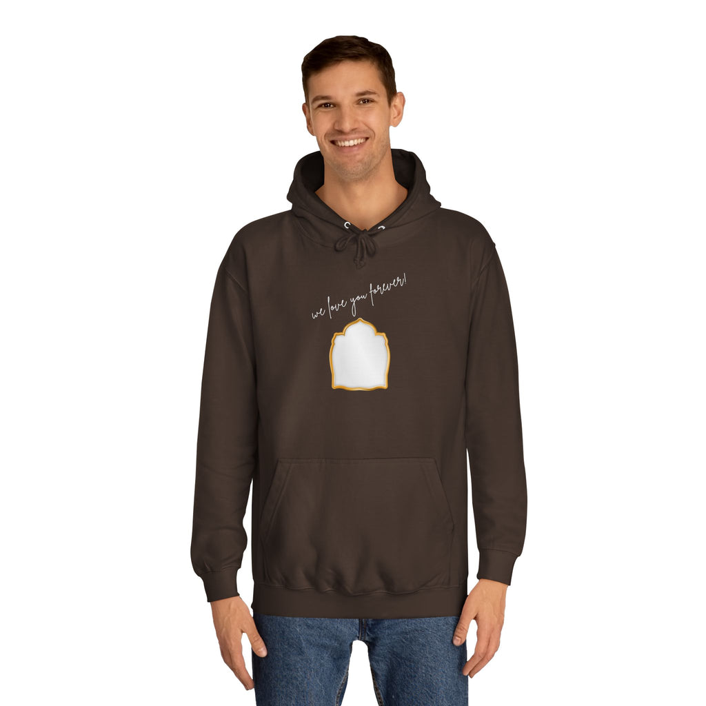 College Hoodie — 'Take a Look' Minimal Toast Graphic Hooded Sweatshirt