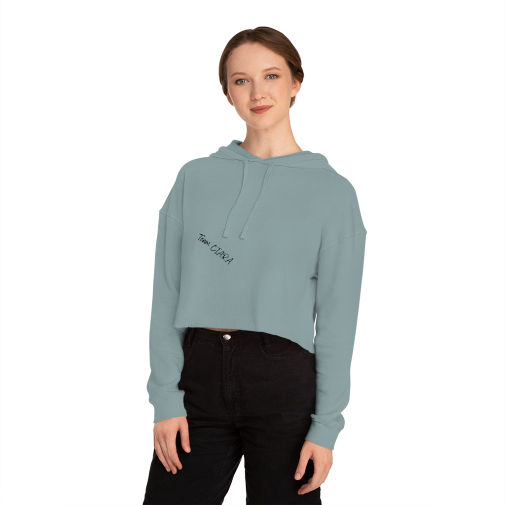 Cropped Hoodie — "Don't Make Me Put You in the Ground" Lace Doily Graphic