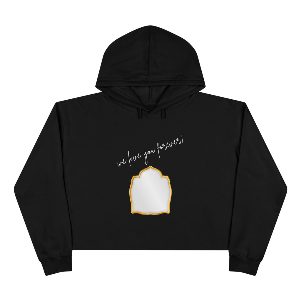 Cropped Hoodie — Minimal Gold Frame Chest Design