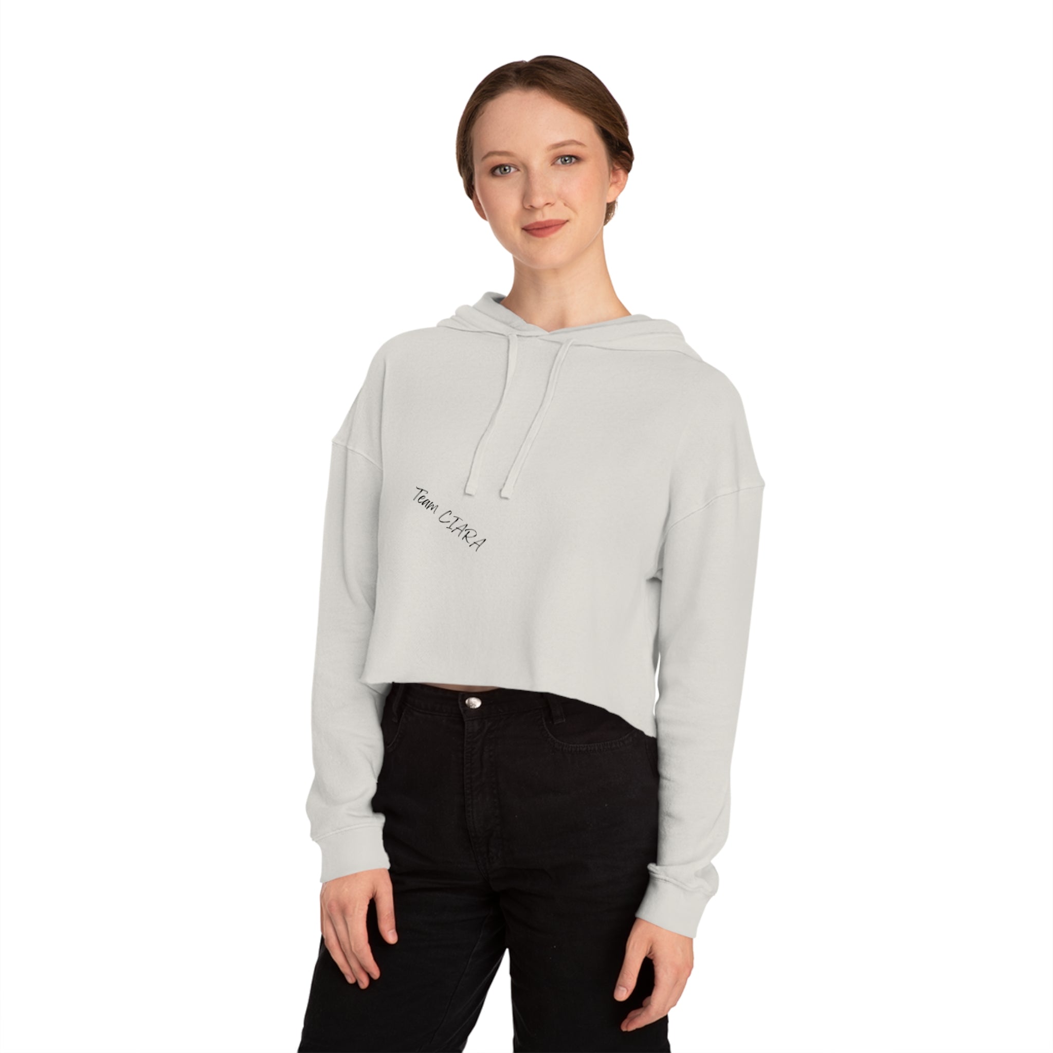 Cropped Hoodie — "Don't Make Me Put You in the Ground" Lace Doily Graphic