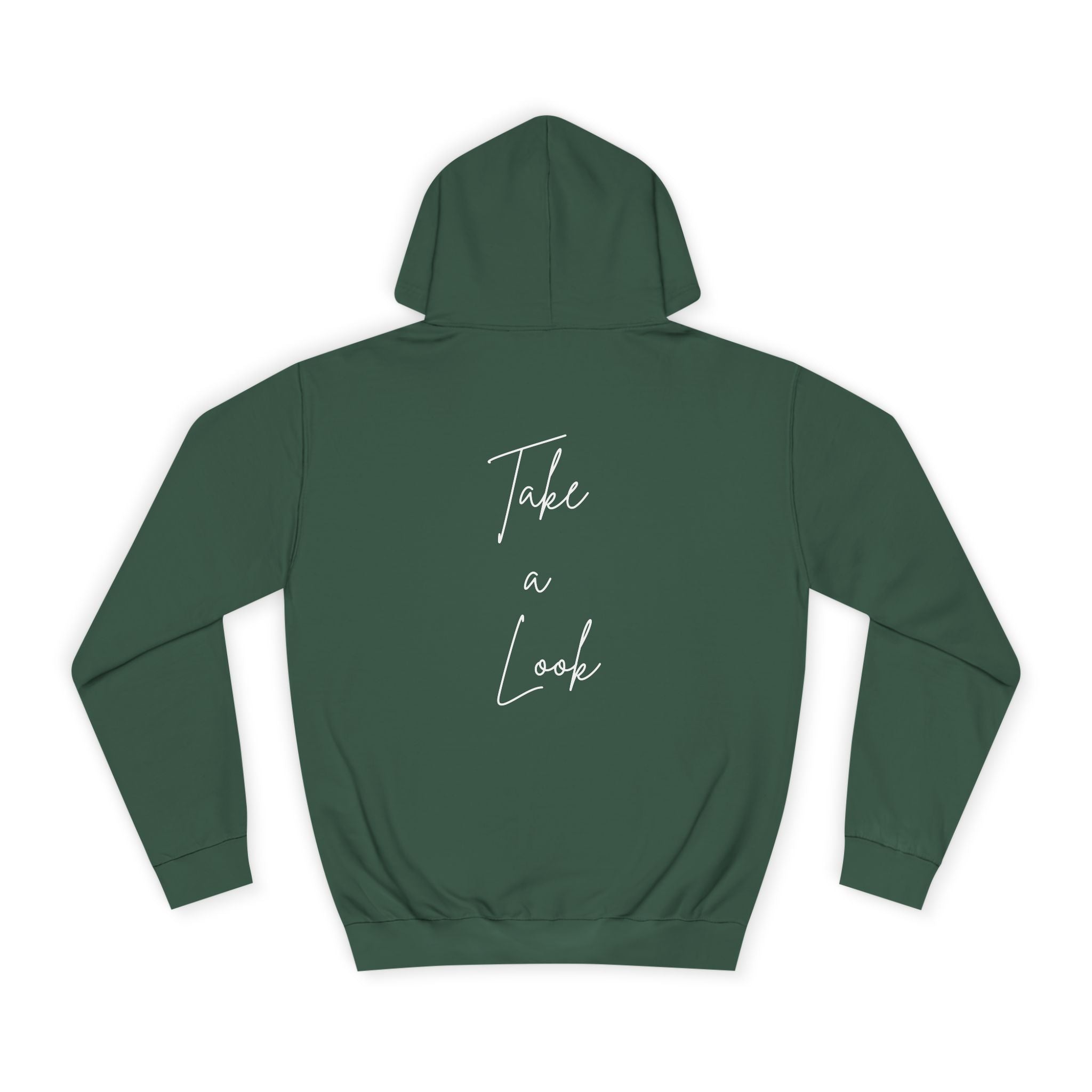 College Hoodie — 'Take a Look' Minimal Toast Graphic Hooded Sweatshirt