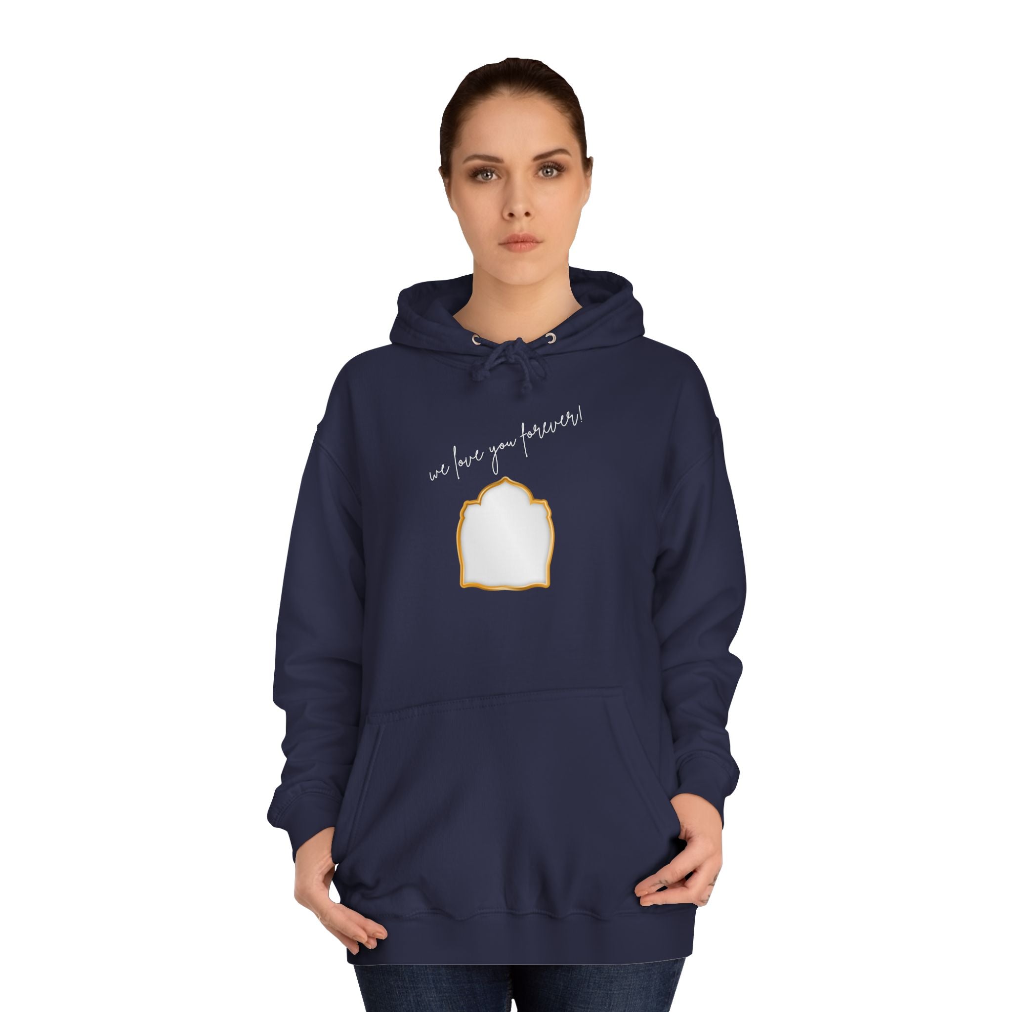 College Hoodie — 'Take a Look' Minimal Toast Graphic Hooded Sweatshirt