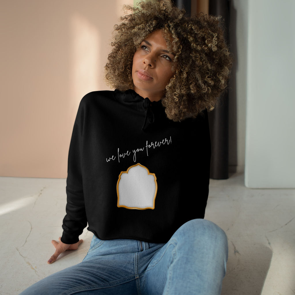 Cropped Hoodie — Minimal Gold Frame Chest Design