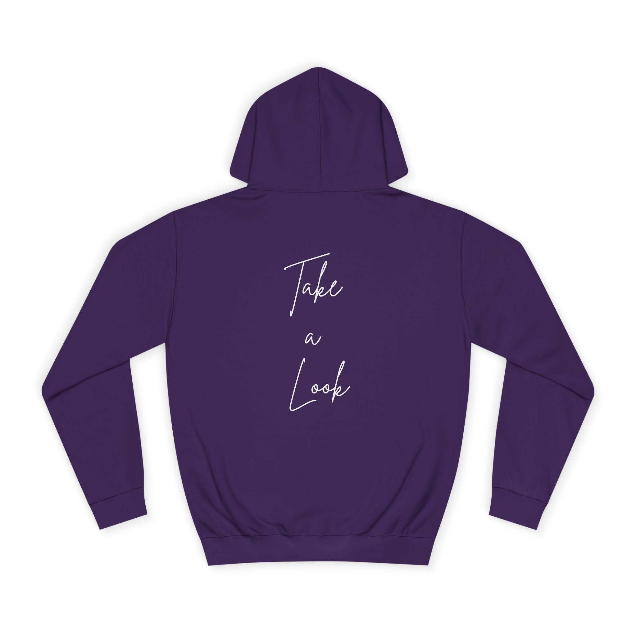 College Hoodie — 'Take a Look' Minimal Toast Graphic Hooded Sweatshirt