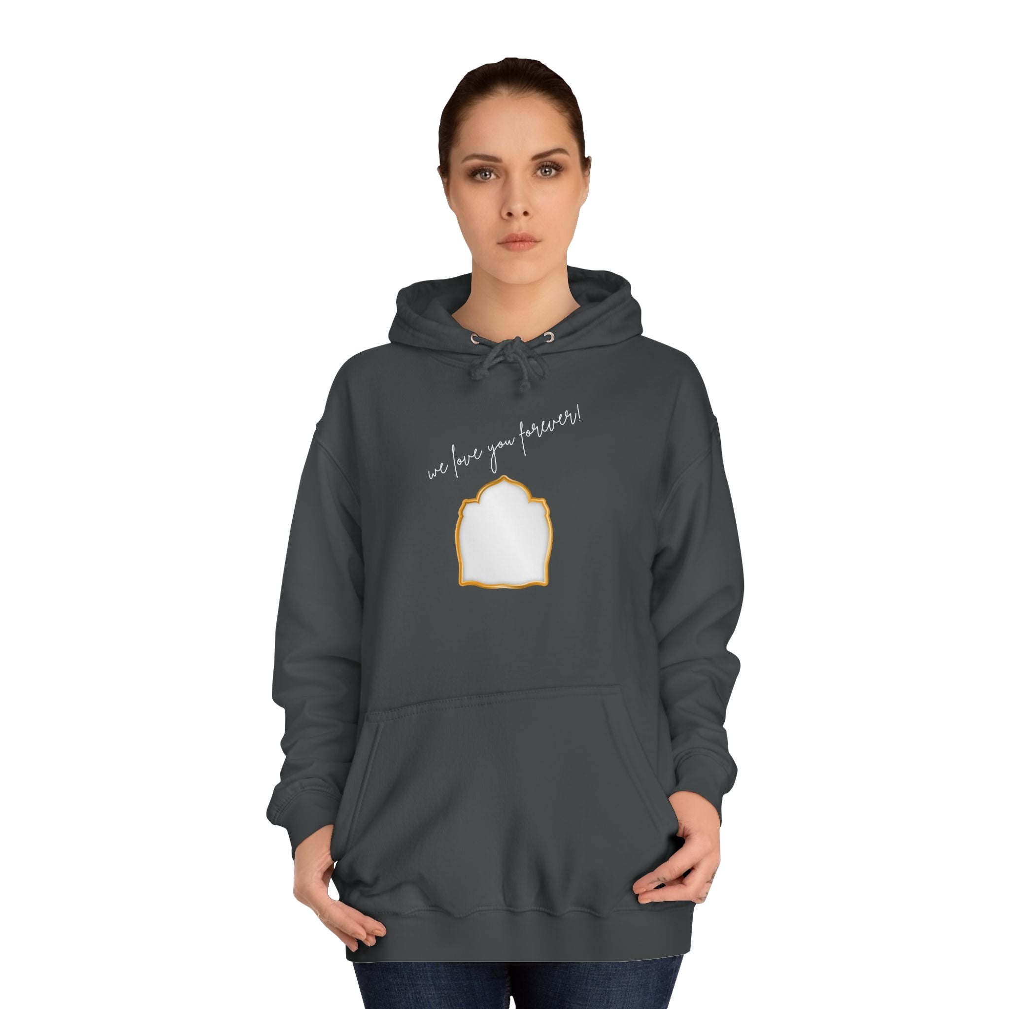 College Hoodie — 'Take a Look' Minimal Toast Graphic Hooded Sweatshirt