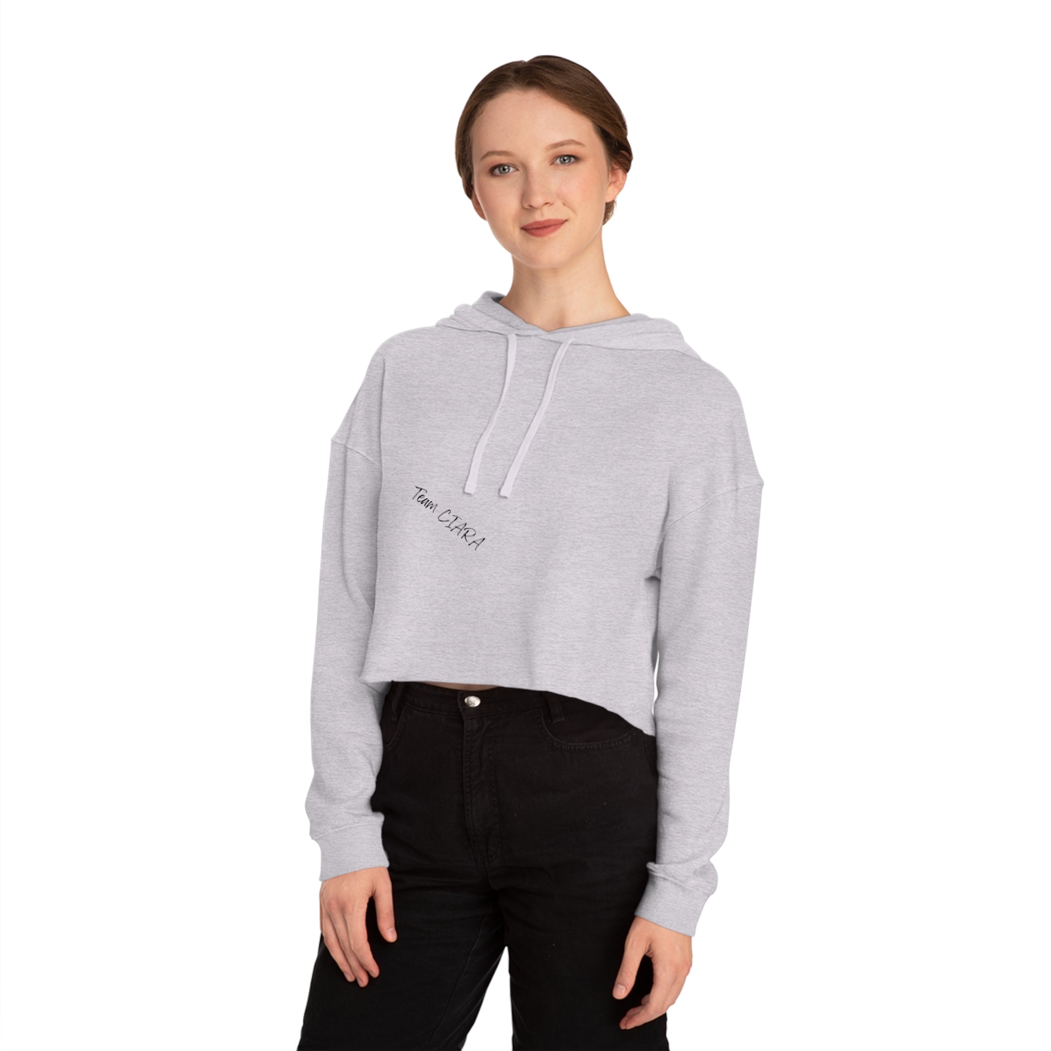 Cropped Hoodie — "Don't Make Me Put You in the Ground" Lace Doily Graphic