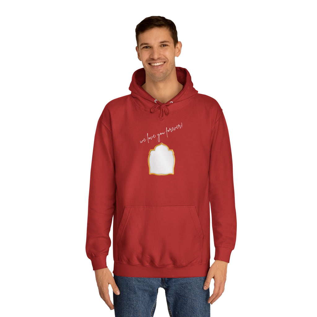 College Hoodie — 'Take a Look' Minimal Toast Graphic Hooded Sweatshirt