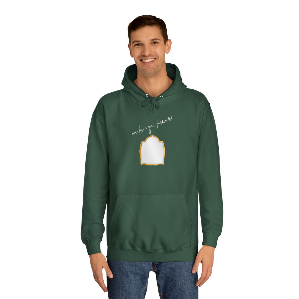 College Hoodie — 'Take a Look' Minimal Toast Graphic Hooded Sweatshirt