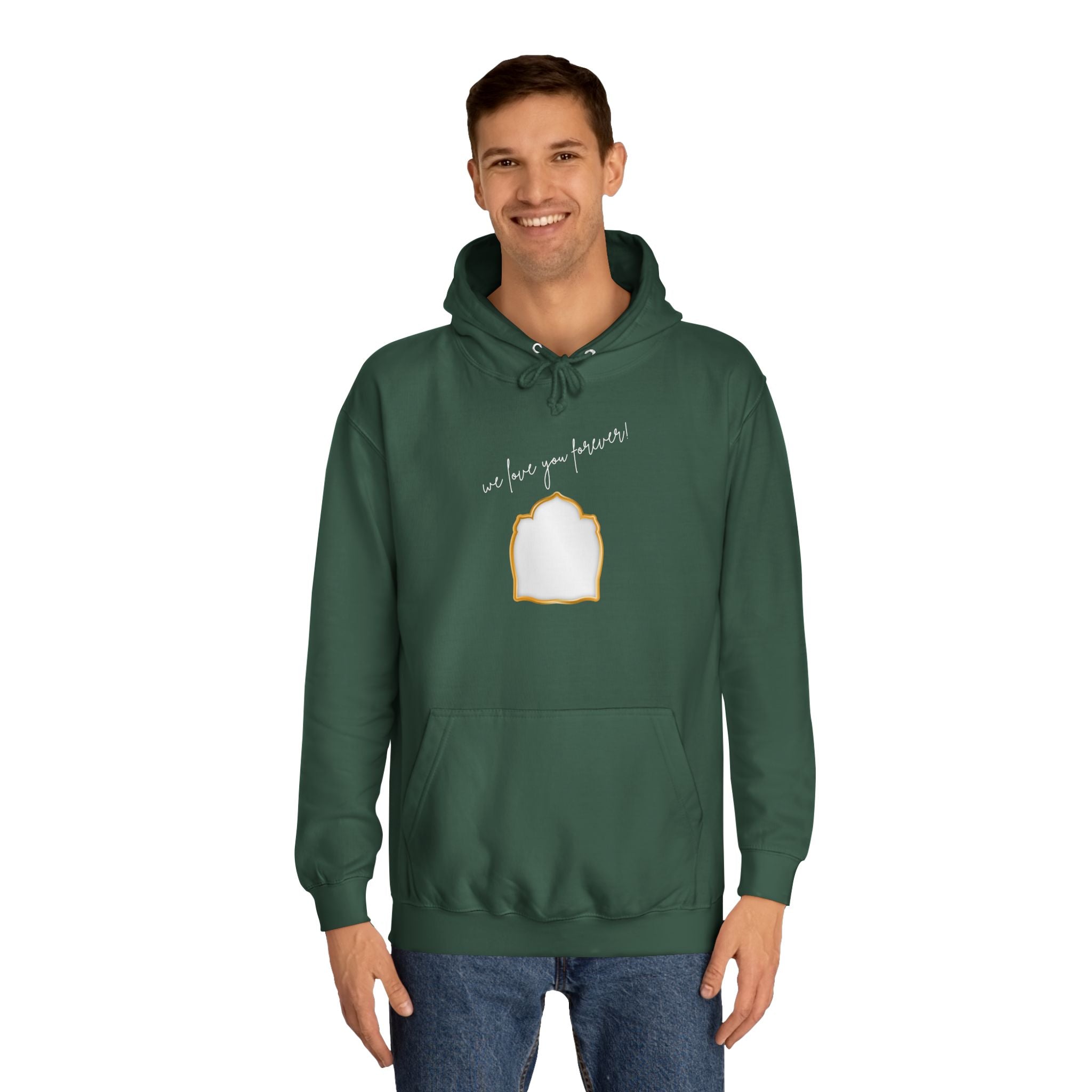 College Hoodie — 'Take a Look' Minimal Toast Graphic Hooded Sweatshirt