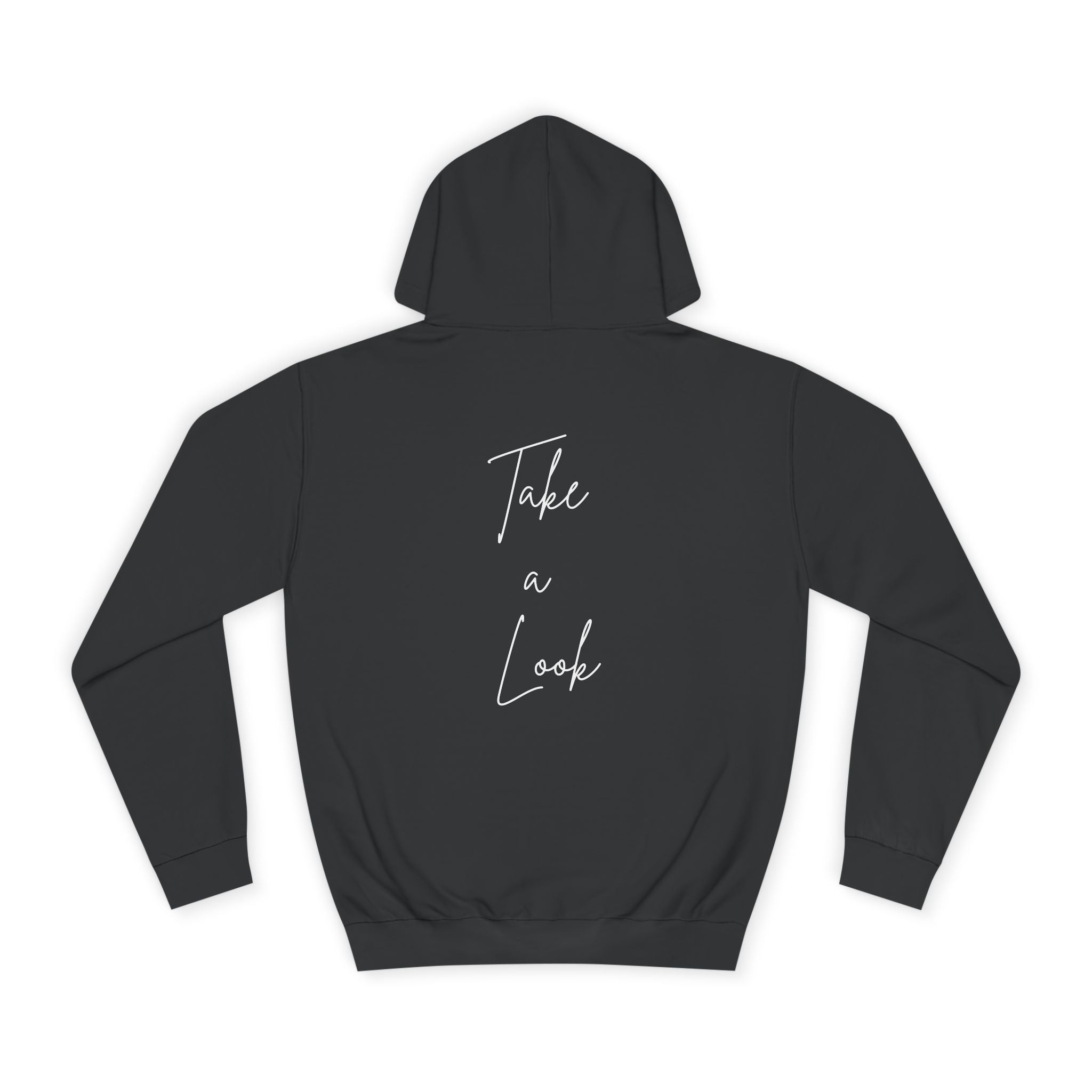 College Hoodie — 'Take a Look' Minimal Toast Graphic Hooded Sweatshirt