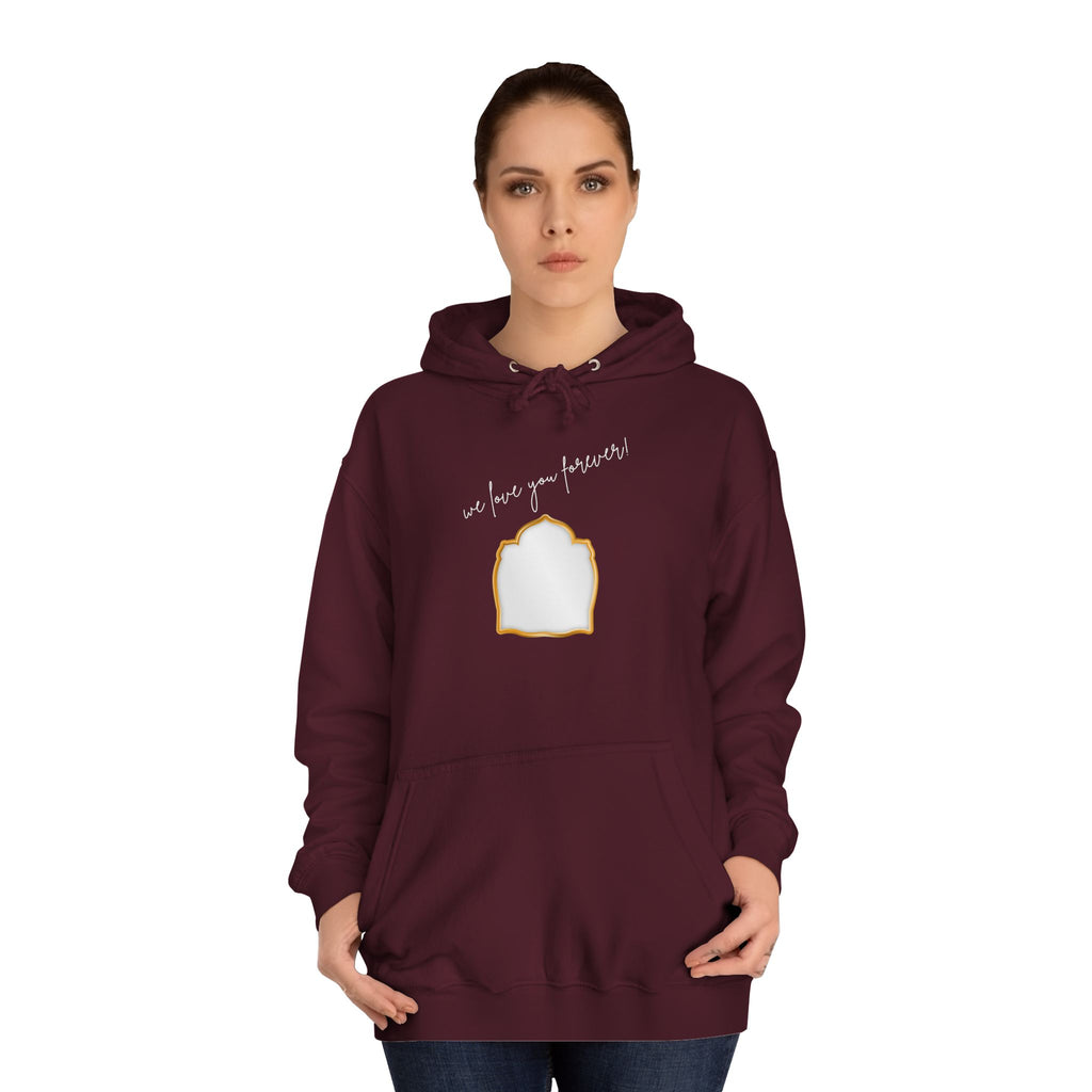College Hoodie — 'Take a Look' Minimal Toast Graphic Hooded Sweatshirt
