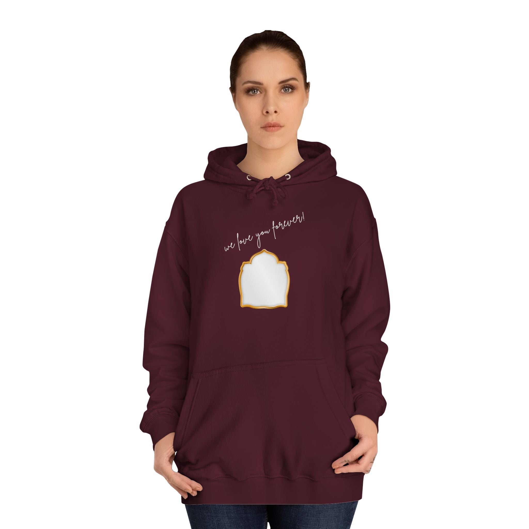 College Hoodie — 'Take a Look' Minimal Toast Graphic Hooded Sweatshirt