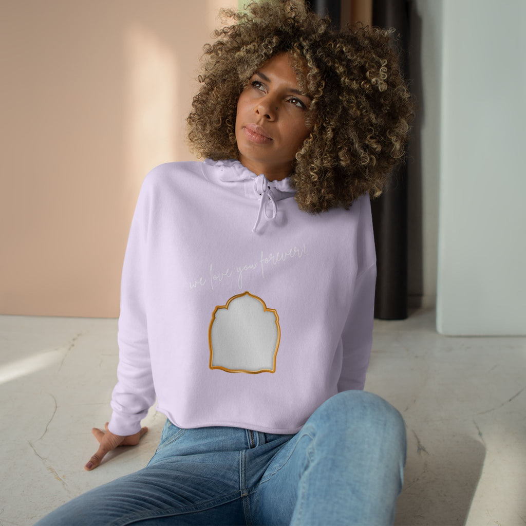 Cropped Hoodie — Minimal Gold Frame Chest Design