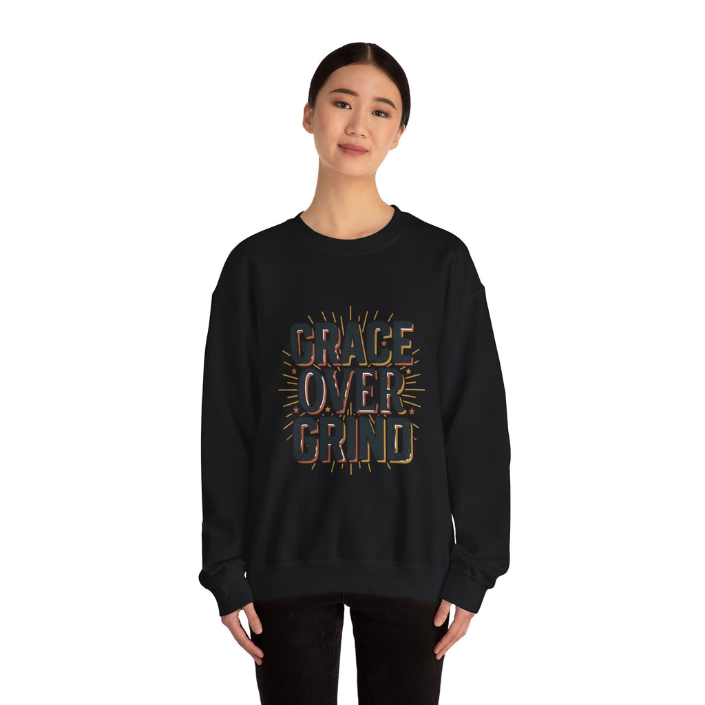 Grace Over Grind Sweatshirt | faith streetwear, bold type
