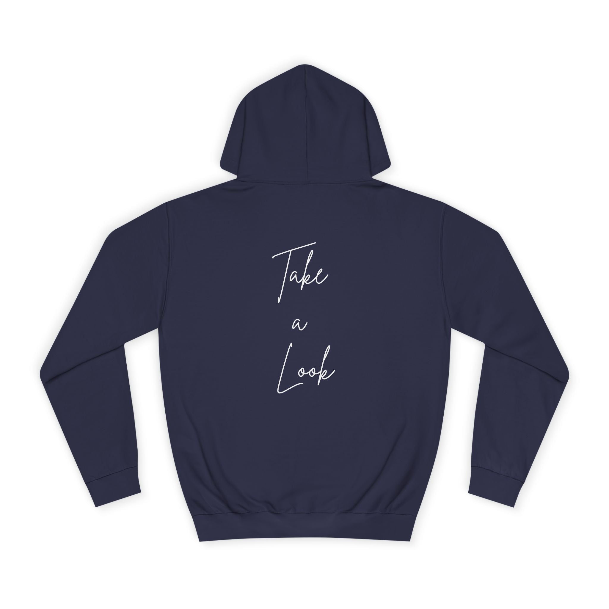 College Hoodie — 'Take a Look' Minimal Toast Graphic Hooded Sweatshirt