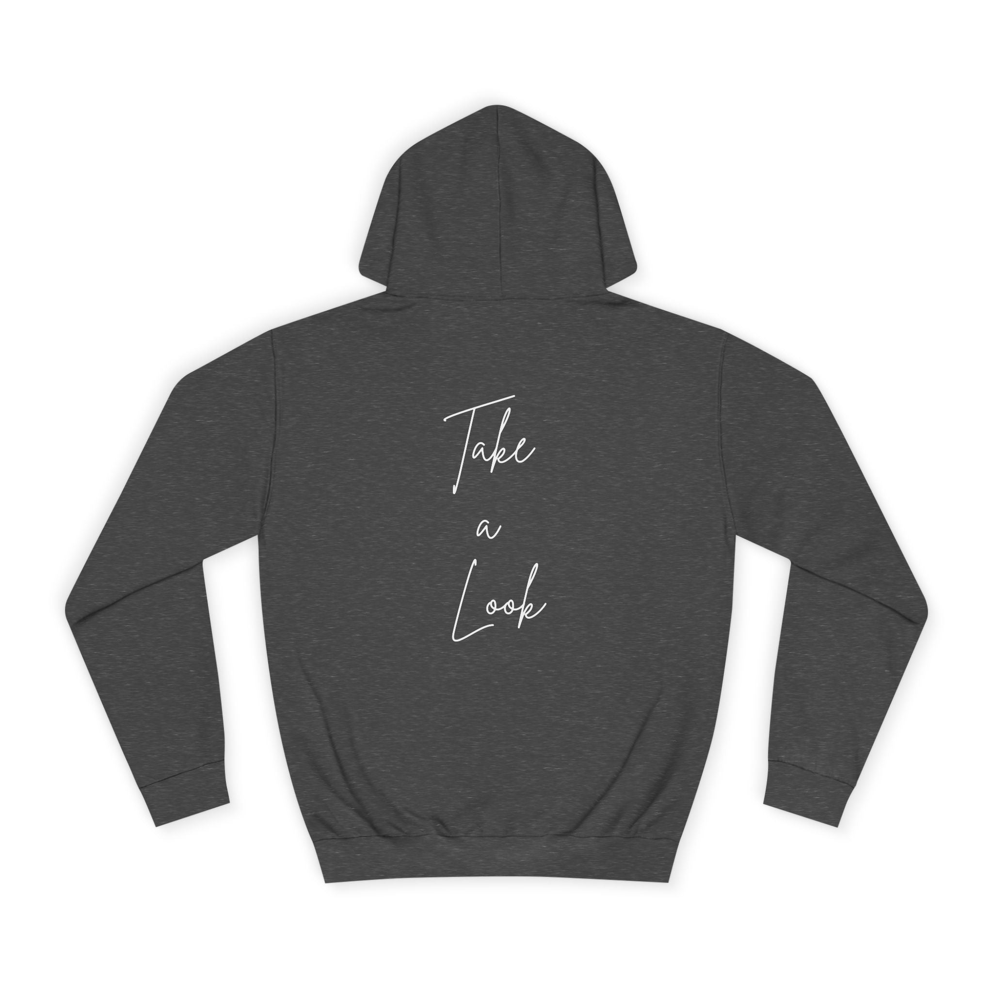 College Hoodie — 'Take a Look' Minimal Toast Graphic Hooded Sweatshirt