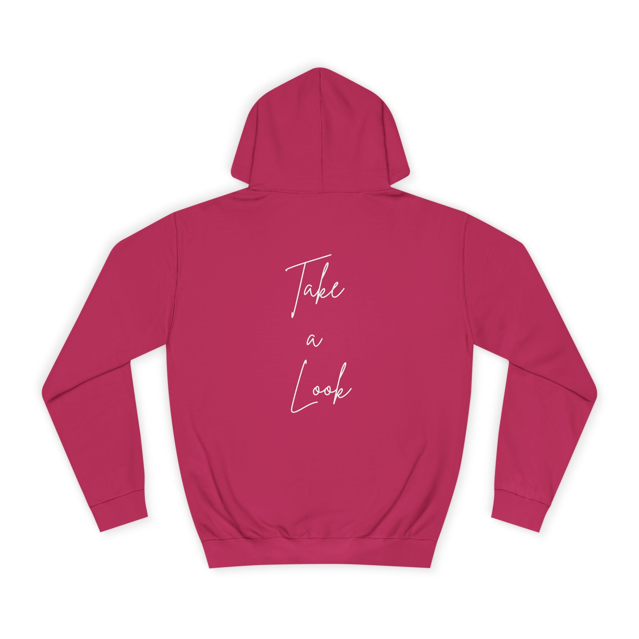 College Hoodie — 'Take a Look' Minimal Toast Graphic Hooded Sweatshirt