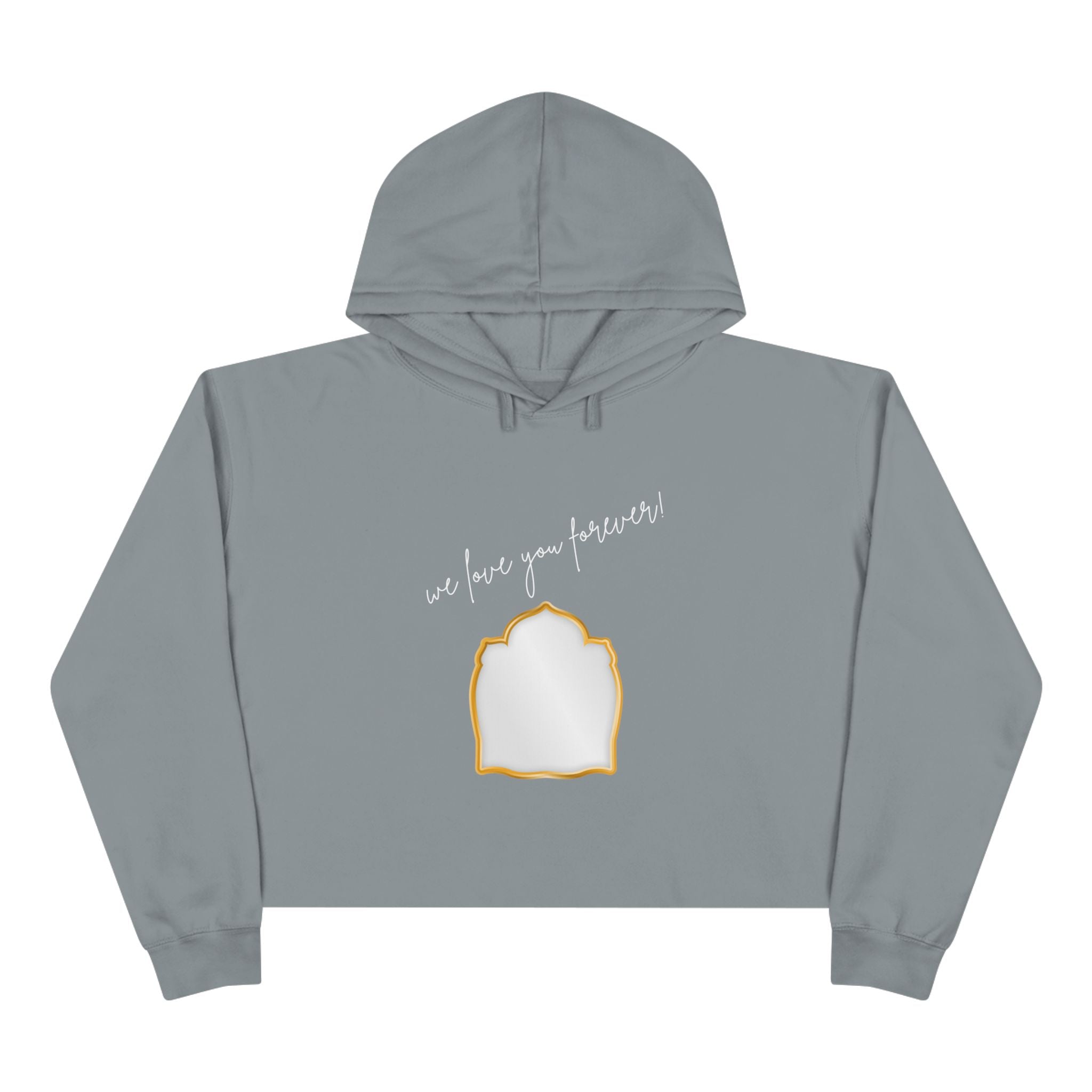 Cropped Hoodie — Minimal Gold Frame Chest Design