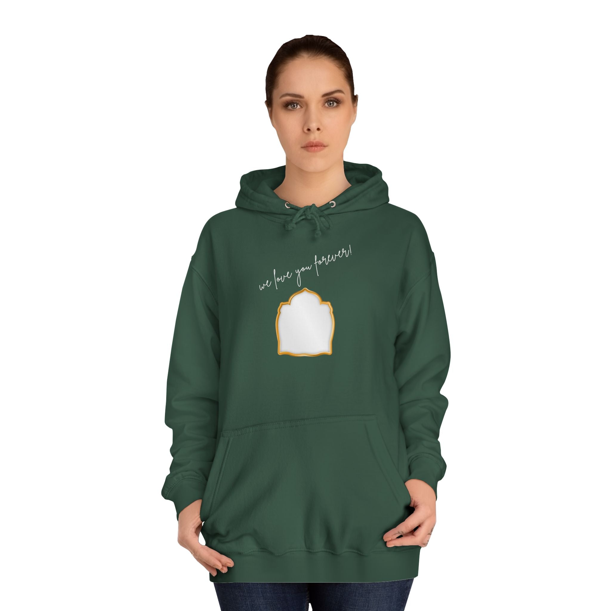 College Hoodie — 'Take a Look' Minimal Toast Graphic Hooded Sweatshirt