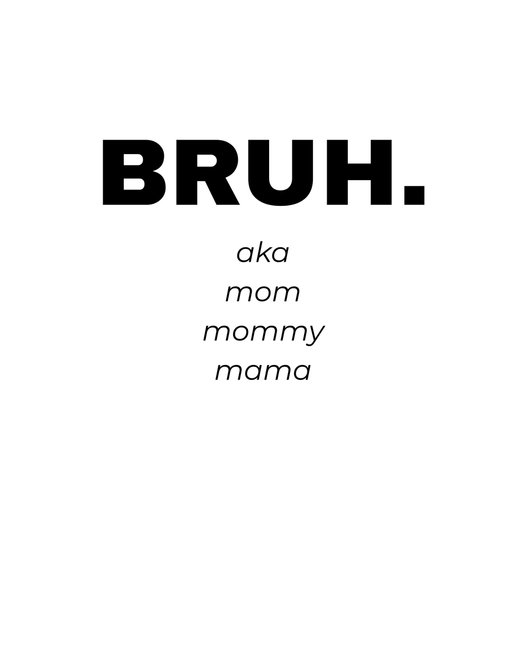BRUH. Minimalist Women's Boxy Tee — Funny Graphic Casual Crop T-Shirt