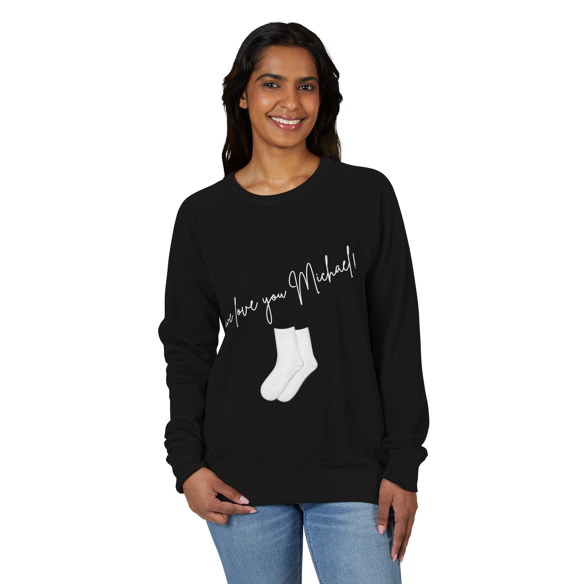 Crewneck Sweatshirt – "We Love You Michael" White Socks Memorial Design