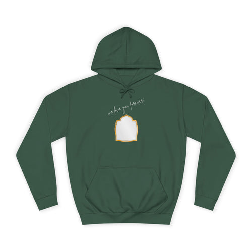 College Hoodie — 'Take a Look' Minimal Toast Graphic Hooded Sweatshirt