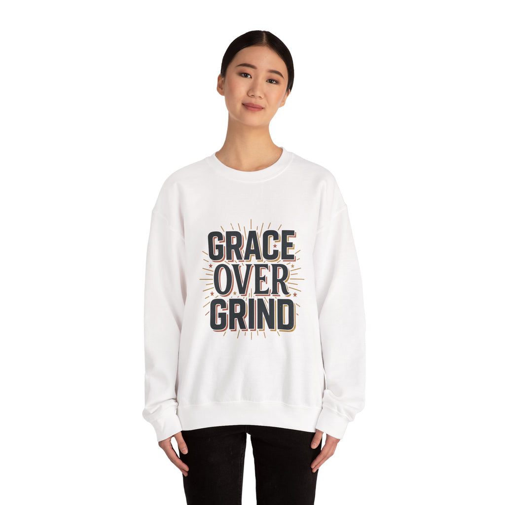 Grace Over Grind Sweatshirt | faith streetwear, bold type