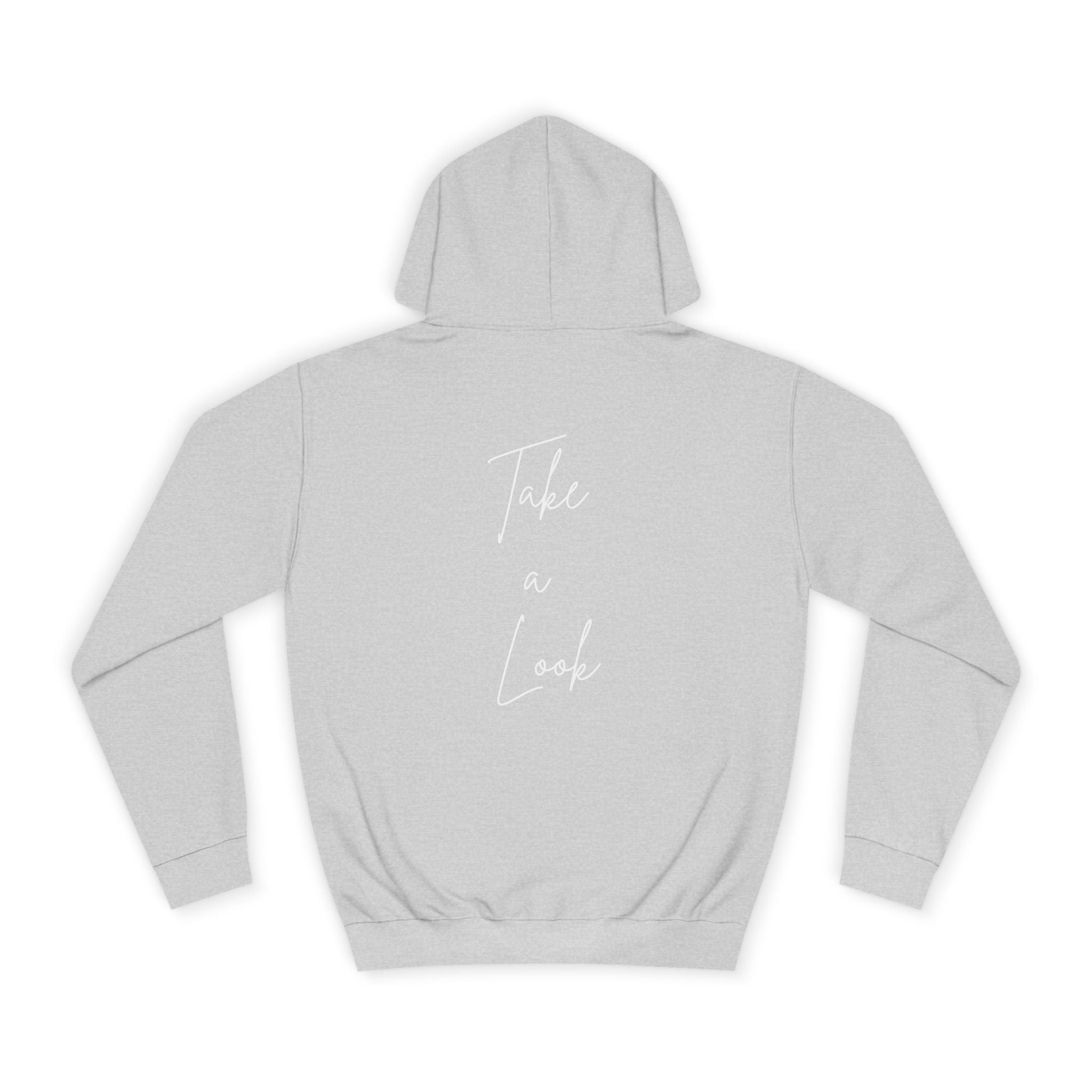 College Hoodie — 'Take a Look' Minimal Toast Graphic Hooded Sweatshirt