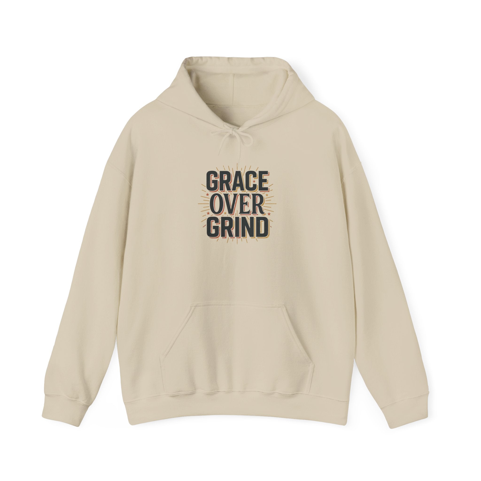 Grace Over Grind Hoodie | faith streetwear, bold type, washed vintage