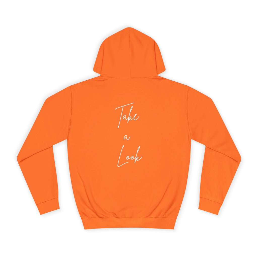 College Hoodie — 'Take a Look' Minimal Toast Graphic Hooded Sweatshirt