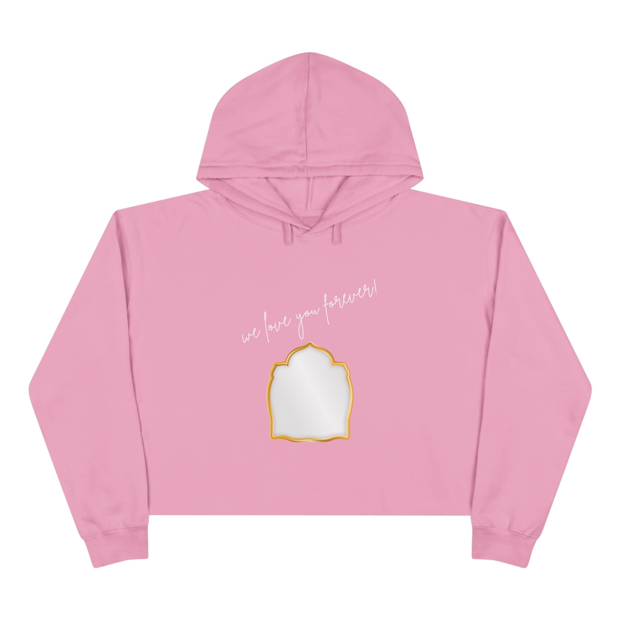 Cropped Hoodie — Minimal Gold Frame Chest Design