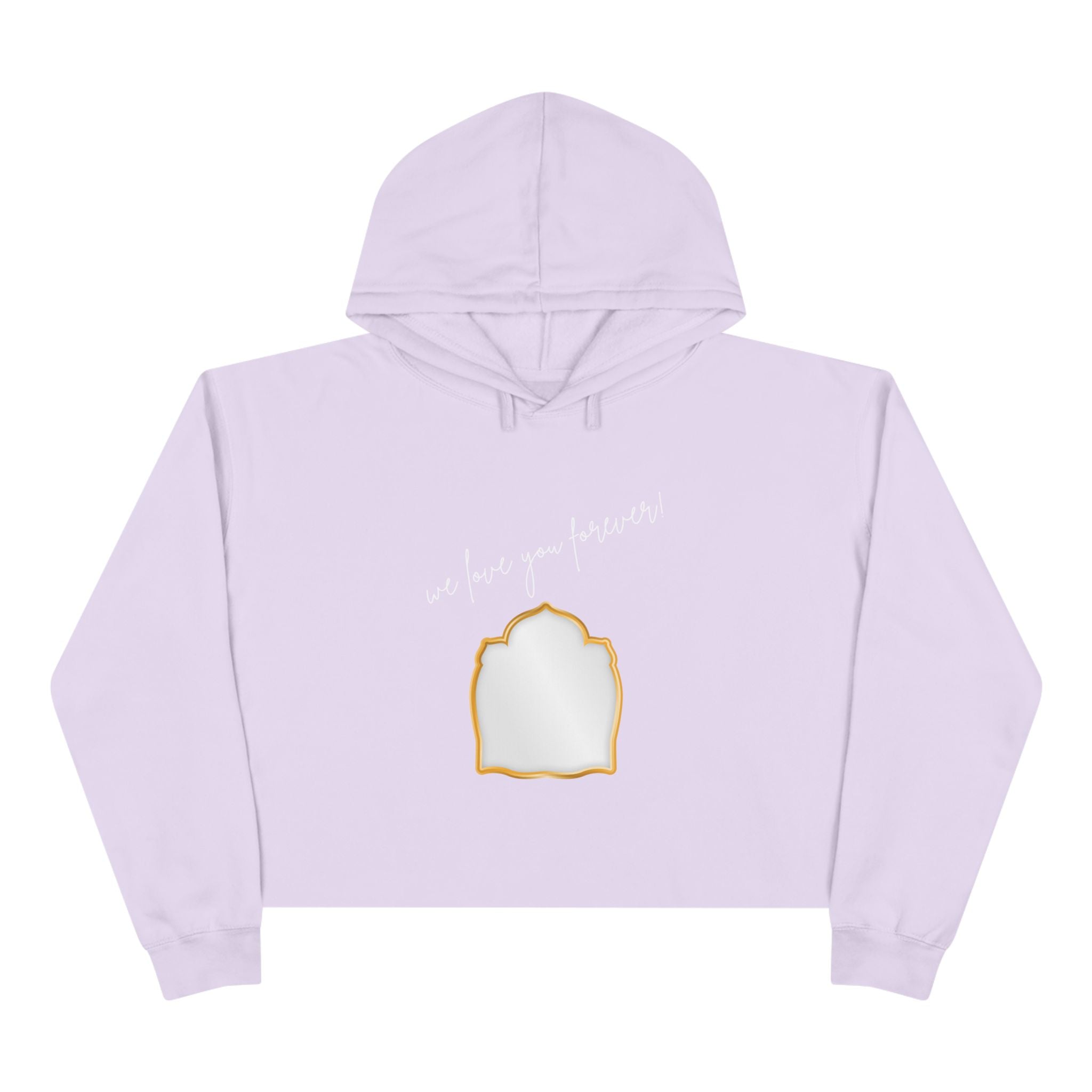 Cropped Hoodie — Minimal Gold Frame Chest Design