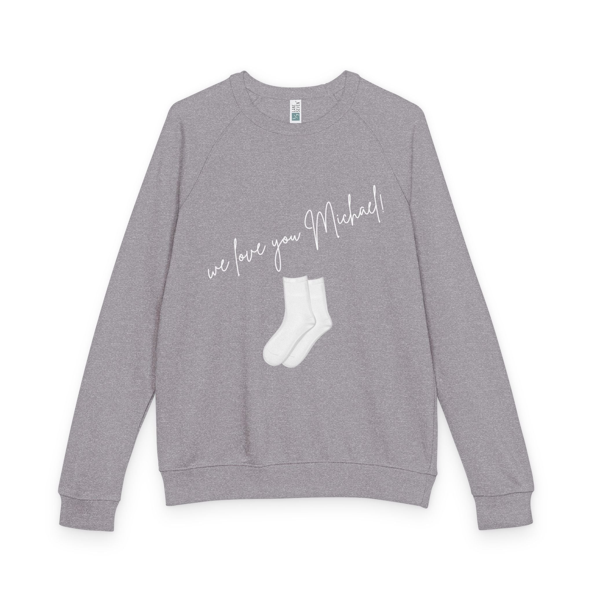 Crewneck Sweatshirt – "We Love You Michael" White Socks Memorial Design