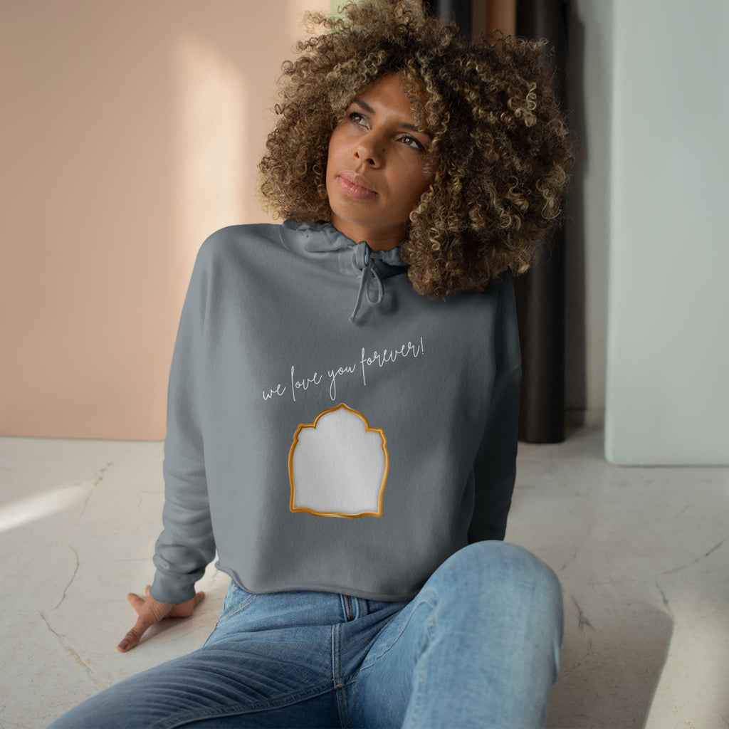 Cropped Hoodie — Minimal Gold Frame Chest Design