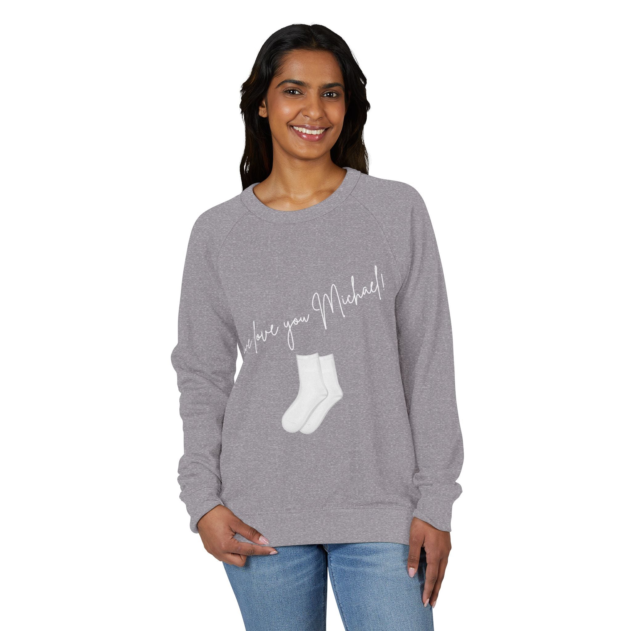 Crewneck Sweatshirt – "We Love You Michael" White Socks Memorial Design