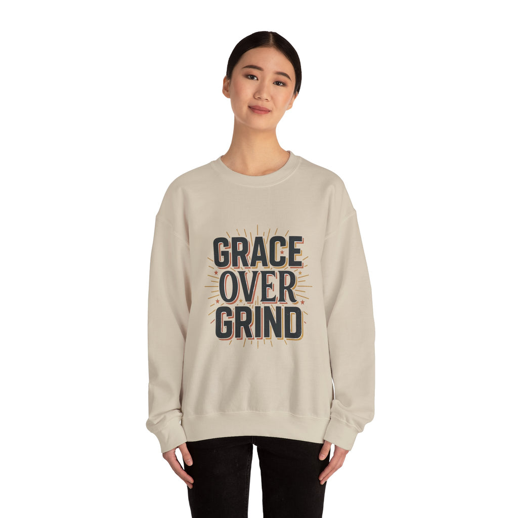 Grace Over Grind Sweatshirt | faith streetwear, bold type