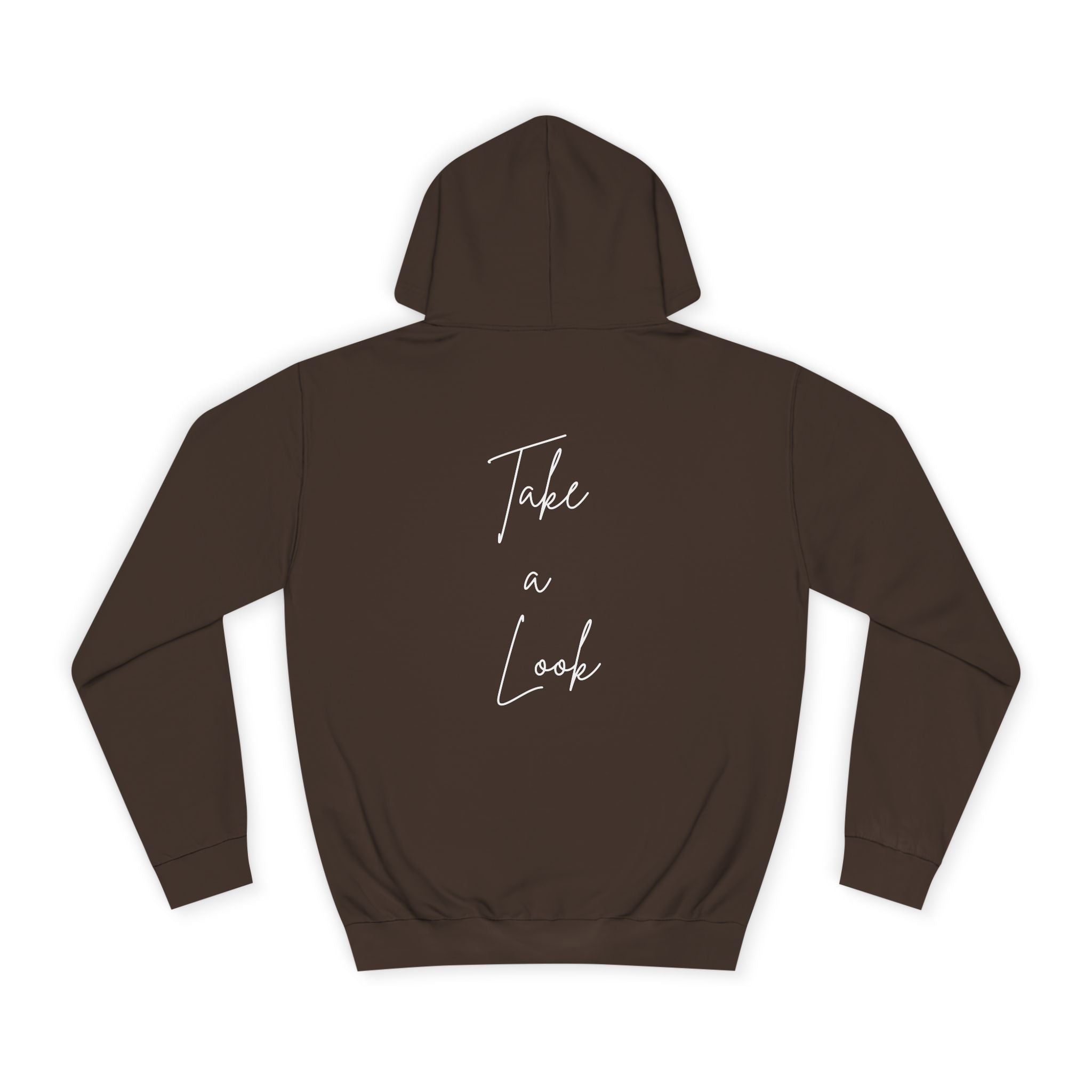 College Hoodie — 'Take a Look' Minimal Toast Graphic Hooded Sweatshirt